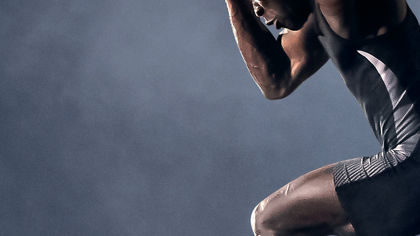 Athletischer Sprinter in Startposition