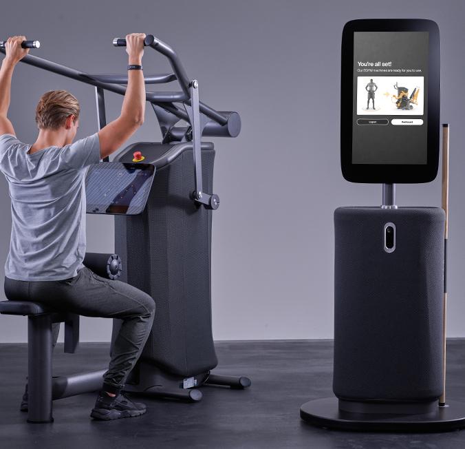 Selbstständiges Premium-Training an einem vernetzten Fitnessgerät